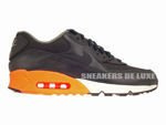 333888-402 Nike Air Max 90 Premium Dark Obsidian/Dark Obsidian/Medium Basic Grey/Orange